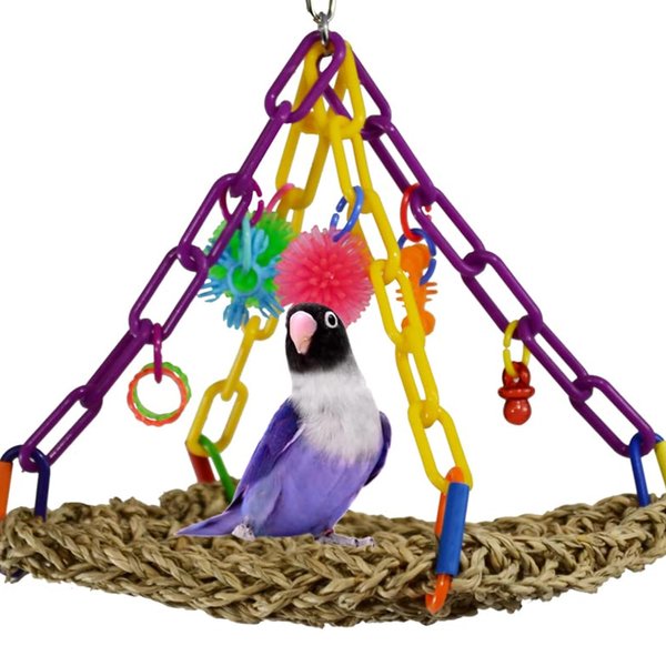 Super Bird Creations SB747 Mini Flying Trapeze Bird Toy, Small Bird Size, 6” x 7” x 9”