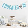 Sky Blue Glitter Educated AF Banner Nurse RN Doctor Grad Party Banner Congrats Gollege Medical Graduation Party Decorations Supplies