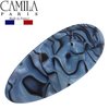 Camila Paris CP2984 French Hair Barrette Clip Handmade Oval Blue, Strong Hold Grip Hair Clips for Women, No Slip Rubberized Metal Closure, Durable Styling Girls Hair Accessories, Made in France