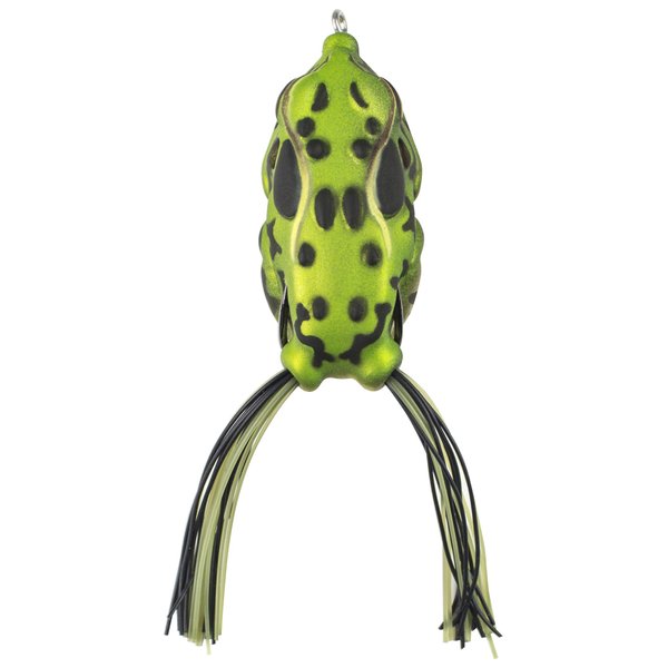 Lunkerhunt | Frog Lure with Short Skirts | Compact Frog Fishing Lure for Bass Fishing | Compact Body, Weedless Hooks, Soft Hollow Body Freshwater Fishing Bait for Trout, Pike(Green Tea), 2.25 inch