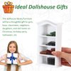 Poen 27 Pcs 1: 12 Scale Miniatures Dollhouse Books and a Wooden Bookcase Dollhouse Decoration Accessories 1: 12 Dollhouse Miniature Furniture 4 Floors Dollhouse Bookshelf for House Bedroom, White