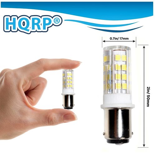 HQRP 2-Pack Sewing Machine LED Light Bulb for Bernina 530 540 640 700 710 720 730 740 750 810 840 850 900 930 940 950 1000 1005 1010 1015