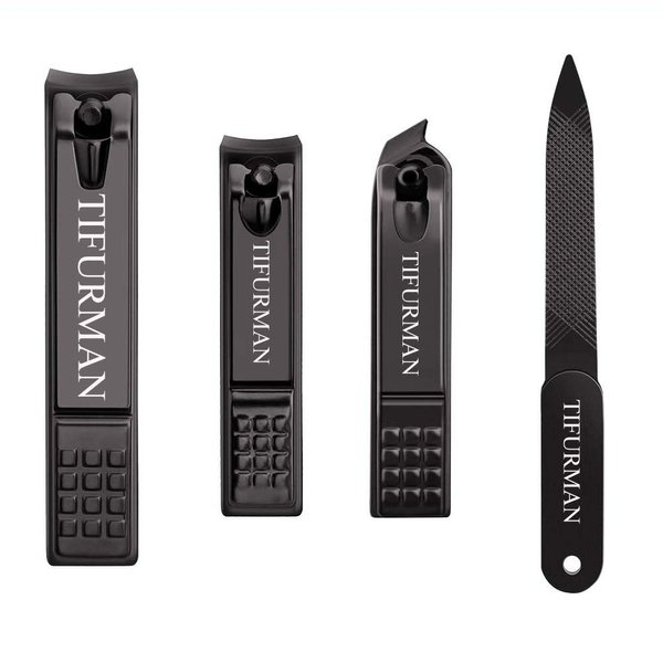 Nail Clippers Set 4PCS, Fingernail & Thick Toenail & Ingrown Nail Clippers & Nail File for Men and Women,Perfect 4pcs Nail Clippers Set(Black)