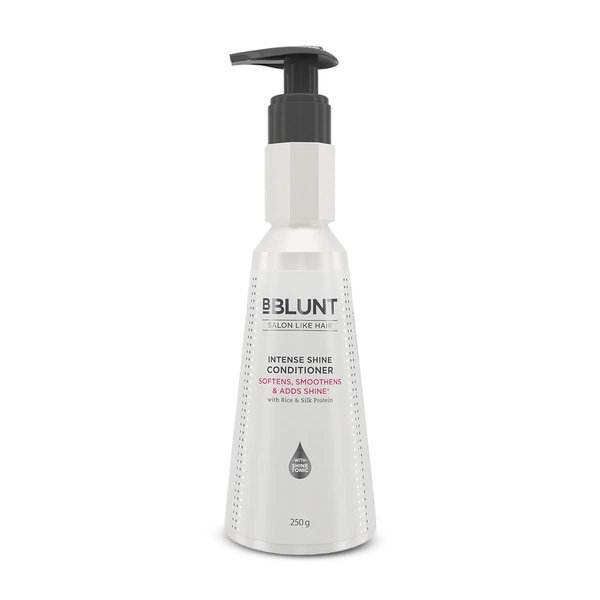 BBLUNT Intense Shine Conditioner | Rice & Silk Protein for Softer, Smoother & Shinier Hair | Organic & Natural Hair Conditioner | for Dry Damaged & Frizzy Hair | 8.45 Fl Oz (250ml)