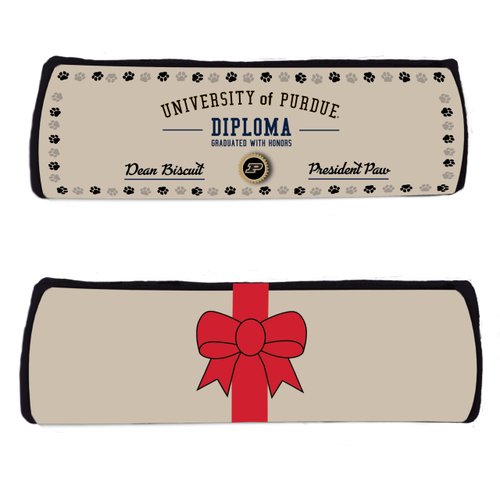 All Star Dogs Purdue Boilermakers Diploma Dog Toy Premium Fabric w/Squeakers USA Made