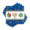 Amscan Joyous Menorah Celebration Luncheon Napkins Tableware, Blue/White, Paper, 6.5" x 6.5", 36-Piece