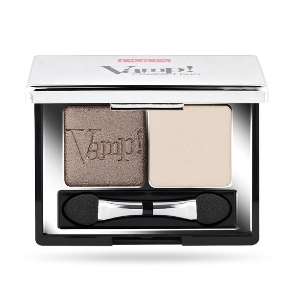 Pupa Milano Vamp! Eyeshadow Compact Duo 006 Brown Vanilla - Light, Smooth, Blendable, Cream Compact Shadow - Stunning, Colorful, Pigmented Shade - Paraben-Free Formula - 0.078 oz
