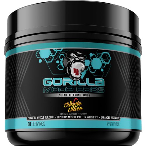Gorilla Mode EAAs - Essential Amino Acids to Support Muscle Building, Enhanced Recovery, and Protein Synthesis/Use Before, During, or After Your Workout / 453 Grams (Jungle Juice)