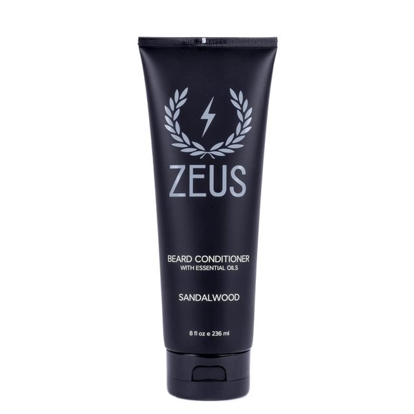 ZEUS Beard Conditioner Wash, Green Tea & Natural Ingredients to Cleanse & Soften Beard – MADE IN USA (Sandalwood) 8 oz.