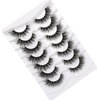 Pooplunch Cat Eye Look Fluffy False Eyelashes Thick Full Volume 16MM Wispy Curly Faux Mink Lashes 8D Fake Eyelash Strips 7 Pairs Multipack