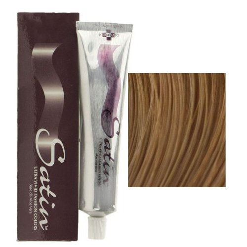 Satin Ultra Vivid Fashion Colors, 8GC Light Golden Copper Blonde Hair Dye, 3 oz., Gold Copper Series Permanent Hair Dye, Made with Soy Protein and Aloe Vera, Vegan & Cruelty Free