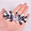 Sankuwen Peacock Rhinestone Hairpin Luxury Crystal Hair Barrette Clip(Purple)
