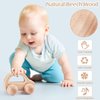 5 Pieces Wooden Baby Toys Wooden Toys for Babies 0-6-12 Months Wood Toys Rattles with Bells Montessori Wood Baby Push Car Wooden Newborn Toy for Infant Boys and Girls Gifts