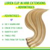 LORIEN Clip in Hair Extensions Real Human Hair, 20 Inch 105g, 18/613 Dark Blonde Highlighted Bleach Blonde, Clip in 100% Brazilian Remy Human Hair Extensions 8pcs Per Set with 18 Clips Double Weft