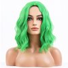 BERON Green Womens Wigs Short Curly Bob Wig Light Color Wavy Hair Wigs for Girls Middle Part Women's Synthetic Wigs Cosplay or Daily Used
