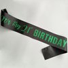 It’s My 21st Birthday Sash,21st Birthday Sash,Glitter Letter 21st Birthday Sash for Girls,Happy 21st Birthday Party Decorations,Black and Green