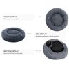 CEVICOLZE Small Cat Bed for Indoor Cats, Self-Warming Donut Kitty Bed for Small Cats Keeping Warm, Washable Pet Bed with Anti Slip Base, 20‘’ Darkgrey