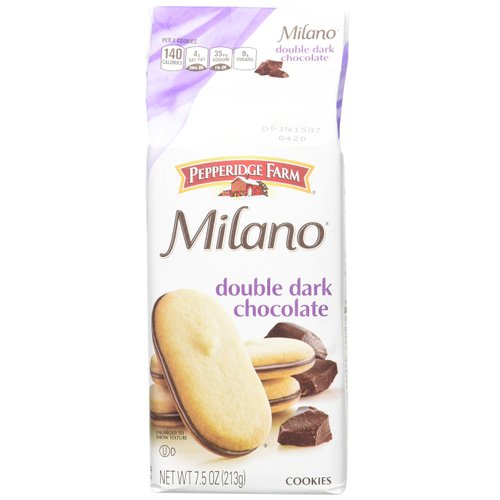 Pepperidge Farm Double Dark Chocolate Milano Cookies, 7.5-Ounce (Pack of 4)