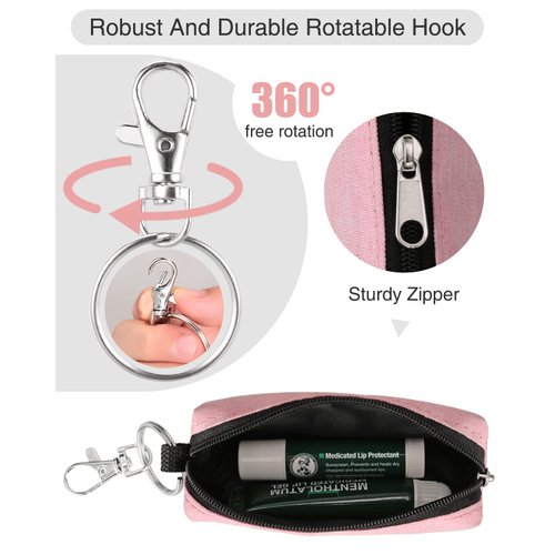 Meiiy Chapstick Holder Lip Balm Sleeve Pouch Lipstick Holder Bag Lip Gloss Holder With Hook Stocking Stuffers Gift for Women (2pcs)