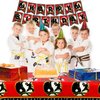Obussgar 4 Pcs Karate Party Tablecloths, Karate Party Supplies, Rectangular Karate Themed Plastic Table Covers for Boys Girls Karate Birthday Party Decoration - 51 x 86 Inch