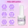SAVILAND Liquid Latex for Nails, 15ML Latex Nail Polish Barrier Peel Off - Latex Tape Peel Off for Nails Cuticle Guard Skin Barrier Protector Nail Latex with Tweezers for Home DIY Nail Art Salon