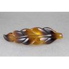 Caramel Brown leaf barrette curved hair clip leaves 4.5 inches long stamped textured plastic