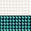 100pcs Mini Luminous Resin Ducks, Tiny Ducks Miniature Figures for Aquarium Garden Landscape Dollhouse Ornament Potted Decorations DIY (Transparent)