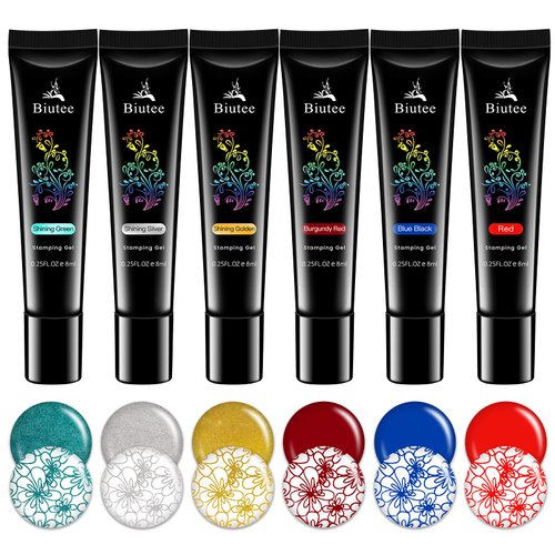 Nail stamping polish gel Pack of 12 Colors 8ML UV LED Gel Polish Special Polish Gel Printed Nail Polish Gel for nail stamping plate