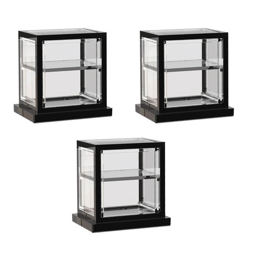 Mllxon Miniature Dollhouse Bakery Case Cake Stand Display Pastry Display Case Mini Food Display Case,Dollhouse Store Scene Accessory,3PCS