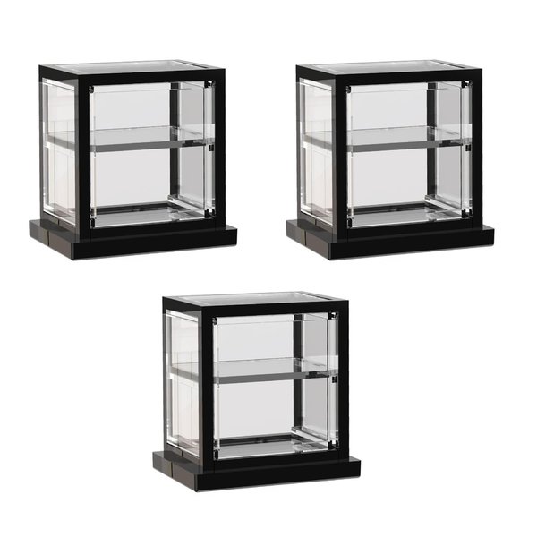 Mllxon Miniature Dollhouse Bakery Case Cake Stand Display Pastry Display Case Mini Food Display Case,Dollhouse Store Scene Accessory,3PCS