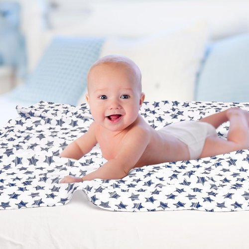 david's kids 4 Pack Baby Muslin Swaddle Blankets, 100% Cotton Swaddling Blankets Wrap for Boys Girls, Ultra Soft Breathable Receiving Blanket, New Born Essentials, Space&Stars