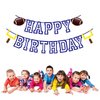 Football Happy Birthday Banner, Football Theme String Flags, Football Party Decorations, Happy Birthday Bunting Sign for Sport Theme Decoration