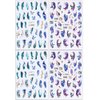 4 Sheets Purple Marble Smoky Nail Stickers,Blue Abstract Geometry Line Nail Art Stickers Golden Wave Lines Nail Decals Spring Butterfly Nail Design Sticker Nails For Nail Art Supplies Nail Accessories