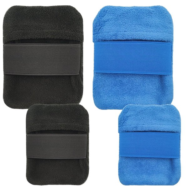 DanziX 4 Packs Sand Remover for Beach, Sand Wipe Off Mitts,Talc-Free Sand Removal Bags for Adults & Kids,Beach Vacation Camping Essentials - Blue&Grey