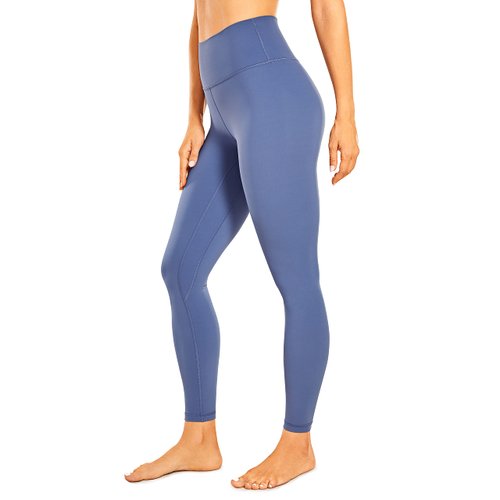 CRZ YOGA Womens Naked Feeling Leggings 25 Inches - High Waisted Workout Yoga Pants Curtain Violet Ash Medium