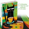 Bgraamiens Puzzle-Coffee Cat- Modern Art Puzzle Cartoon Cat Puzzle 1000 Pieces Puzzle for Adult, Color Challenge Puzzle for Adult