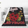 Just A Girl Who Loves Ladybugs Blanket Ladybug Decor Throw Blanket Gifts for Girls Boys Ladybug Lover Super Warm Soft Plush Lightweight Fleece Flannel Bed Blanket for Kids Adults Men Women 50"X40"
