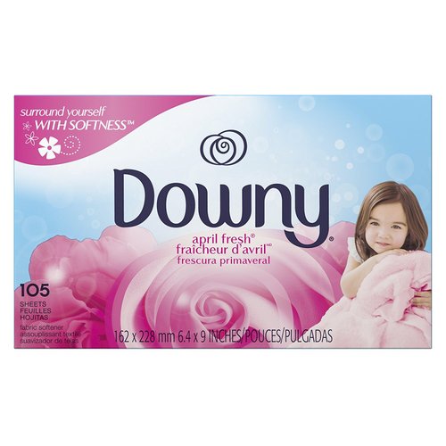 Downy Fabric Softener Dryer Sheets, April Fresh, 105 count