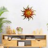 Metal Sun Wall Art Decor-17.3 inches Rustic Retro Metal Sun Hanging Decoration for Indoor Outdoor,Gift for Mom Dad Friends(Gold)