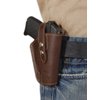 Barsony Brown Leather Belt Clip Holster for Bersa Thunder 380 32 left