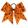 Paw Print Hair Bow | Paw Mascot Cheer Bow (Orange, Black)