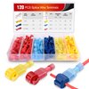 Nilight - 50004R 120 Pcs/60 Pairs Quick Splice Wire Terminals T-Tap Self-stripping with Nylon Fully Insulated Male Quick Disconnects Kit, 2 Years Warranty