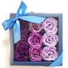 JM Box of Purple Flora Scented Roses Flower Bath Soap, Plant Essential Oil Rose Soap in Gift Box, Gift for Anniversary/Birthday/Wedding/Valentine’s Day/Mother’s Day 9 Pcs