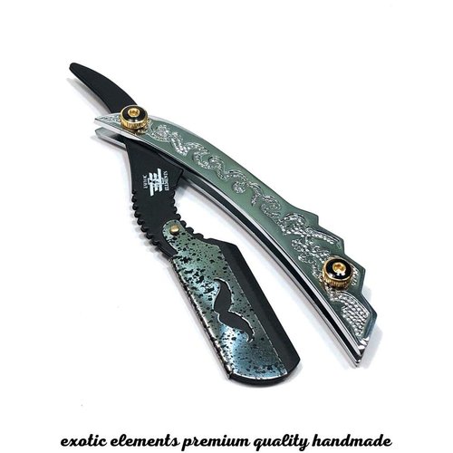 Quality Special Edition Silver Design Unisex Straight Edge Folding Razor Knife