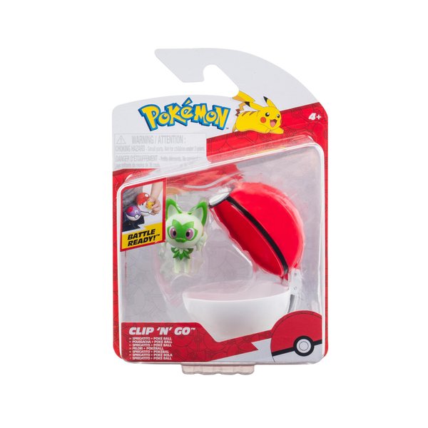 Pokémon Clip ‘N’ Go Sprigatito and Poké Ball - Includes 2-Inch Battle Figure and Poké Ball Accessory