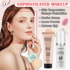 Color Changing Liquid Foundation & Full Coverage Concealer Foundation Face Primer Base Makeup Set,Moisturizing BB Cream & Loose Setting Face Powder with Makeup Sponge
