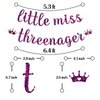 Maicaiffe Little Miss Threenager Banner - Girl's 3rd Birthday Party Decor - Three Years Old - Princess 3rd Birthday Party Decorations, Purple Glitter