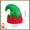 WTTORDE Elf Hat Felt Elf Hat with Jingle Bells Santa Hats Hat Great Holiday Party Costume New Year Gift Ideas and Accessory Red/Green with Sequins