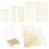 PH PandaHall 18K Gold Jewelry Making Pins Head Ball Pins Open Eye Pins Flat Head Pins 3 Sizes Jewelry Eye Pins Findings for DIY Craft Earring Bracelet Jewelry Making Accessories Supplies, 30/35/45mm