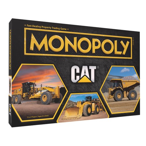 Monopoly Caterpillar | Play as Hard Hat, Tool Bag Work Boot & More | Officially Licensed and Collectible Monopoly Game Based On Caterpillar Company for 2-6 Players